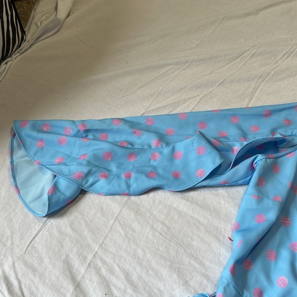 C Wonder by Christian Siriano One-Shoulder Dress Coastal Blue Large NWT - Picture 4 of 9